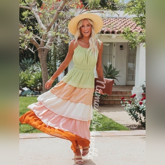 NWT Vici Boho Ruffled Tiered Maxi Dress - Picture 5 of 13